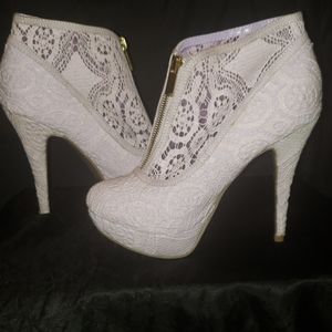 Lilac Knit Platform Heels